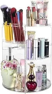 Coyaho Rotating Makeup Organizer, Cosmetic Storage Jewelry Box Clear