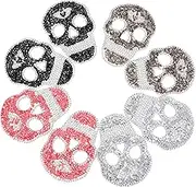 LOLIPPYY 8pcs Skull Iron On Patches: Rhinestone Clothes Patches Decorative Appliques for Halloween Clothes Backpacks Hats and Shoes Repairing DIY Craft
