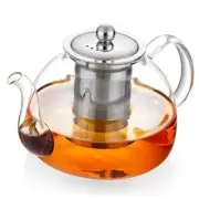 40oz Glass Teapot with Infuser, Microwave & Stove Top Safe, Heat Casual