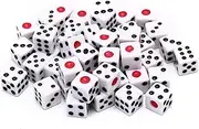 Dice Set, 50pcs 8mm Acrylic Mini Dices, 6 Sided Dices Set for Table Board Games, Teaching Math, Activity, Casino Theme