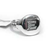 New DAVID YURMAN Pave Initial Letter E Pinky Ring in Diamond & Silver Size 5.5
