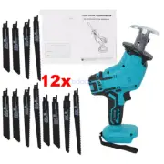 12x Blades Cordless Electric Reciprocating Saw Cutting Tool For Makita Battery