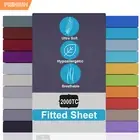 2000TC Ultra Soft Deep Fitted Sheet Pillowcases Single/Double/Queen/King Bed