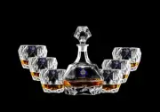 7 Pc Japanese Design Full Glass Whisky Decanter And Cup Gift Set Home Mini Bar