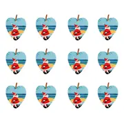 12x LVD Hanging Heart Santa Coastal Decorative Sculpture Ornament Home Decor