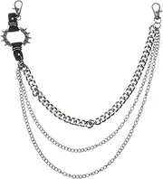 [uxcell] Cross Star Punk Pants Chain for Women and Men, Jeans Chain Trousers Chain Anti-Theft Belt Wallet Chain Waist Chains with Lobster Clasps for Hip Hop Accessories (Grey)