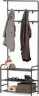 Simplehouseware Coat Rack Stand with Shelf, Hall Tree with Shoe Rack, 8 Removabl