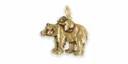 Polar Bear Charm Jewelry 14k Gold Handmade Polar Bear And Cub Charm PB42X-CG