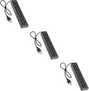 ARTIBETTER 3pcs Port 7 Line Concentration USB Adapter USB Hub for Laptop USB Port Adapter USB Expander Extra USB Ports for Laptops USB Data Hub Multiple USB Port USB Port Expander Hub USB Abs