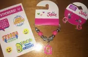 Justice Initial G Bracelet & Earring Jewerly Set Zebra Easter Birthday