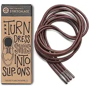 [THE ORIGINAL STRETCHLACE] Round Dress Shoe Laces | Elastic Laces to Turn Dress Shoes Into Slip-Ons