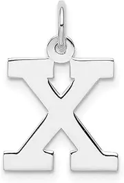[JewelryWeb] 925 Sterling Silver Rhodium Plated Medium Block Letter Name Personalized Monogram Initial Charm Pendant Necklace Jewelry Gifts for Women
