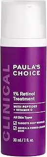 Paula's Choice CLINICAL 1% Retinol Treatment Cream with Peptides, Vitamin C & Licorice Extract, Anti-Ageing & Wrinkles, 30 mL Bottle