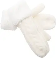 [HORIALENCE] 1 pair Winter Gloves Warm Thick Knit Mittens with Soft Lining for Outdoor Activities Wear Resistant and Comfortable for Skiing Snowboarding Daily Use