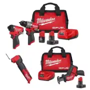 Milwaukee Hammer Drill and Impact Driver Kit 12V w/ Recip Saw Kit + Multi-Tool