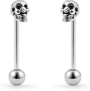 [Ruifan] 2pcs Vintage Straight Barbell Nipple Tongue Ring Piercing 14G