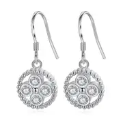 2PCS Copper Earrings Jewelry Woman Fashion Retro Round Hollow Earrings