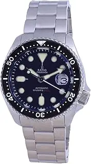 [RATIO] FreeDiver Dive Watch Sapphire Crystal Automatic NH35A Movement Diver Watch 200M Water Resistant Diving Watch for Men (Black)