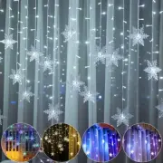 3.5M 96LED String Curtain Lights Snowflake Pendant Christmas Wedding Party Decor