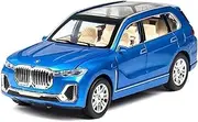 Scale Finished Model Car 1:24 Scale for BMW X7 SUV Alloy Diecast Miniature Vehicle Exquisite Car Model Collection Die-cast Vehicle(Blue)