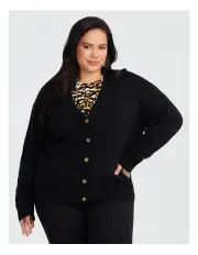 [Taking Shape] Soft Touch Short Cardigan in Black