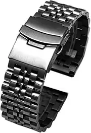 [NFGEGPKPHA] Stainless Steel Watch Band 20mm 22mm 24mm Fit For Longines Fit For Seiko Fit For Tissot Fit For Omega Polished Metal Mesh Watch Strap Men Women Silver Black