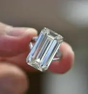 Awesome White Emerald Cut Cubic Zirconia Solitaire Style Women's Engagement Ring