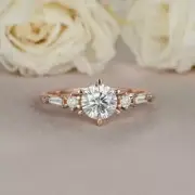 Solitaire Design With 1.20 CT Round White Sapphire Promising Ring For Women