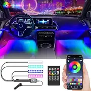 4 PCS Car LED Lights, Smart Car Interior Lights with App Control,RGB Inside Car Lights with DIY Mode and Music Mode for Car,Truck,SUV