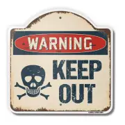Keep Out With Skull & Crossbones 18" X 18" Heavy-Gauge Aluminum Sign