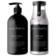 Luxury Bath Co. Body Lotion and Bath Salt Bundle Japanese Ritual 2 Pack