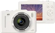 4K Digital Camera Portable Digital Video Camera 48MP 2.8 Inch IPS Screen Anti-Shake 16X Built-in Flash Battery Birthday Teens Students Friends White