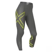 Compression Womens Mid-Rise Tights ( Slate / Limelight ) | GREAT BARGAIN