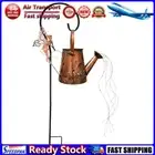 LF# Solar Watering Can Waterproof Retro Metal Kettle Light for Patio Yard Lawn D
