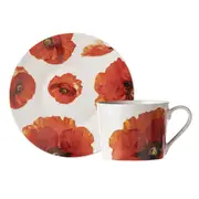 Ashdene Red Poppies Fine Bone China Tea/Coffee Latte Drink Mug Cup & Saucer Set