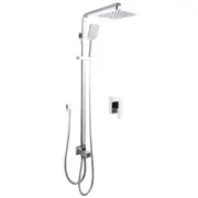 ACA WELS Square 8'' Ultrathin Rainfall Shower Head Handheld Set Adjustable Height Gooseneck Arm Wall Rail Diverter Mixer Tap Chrome