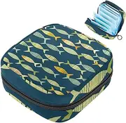 Period Bag,Sanitary Napkin Storage Bag,Abstract Ocean Fish Sea,Tampon Bag for Purse