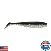 Berkley Gulp! Paddleshad Fishing Soft Bait Black Silver ,4in