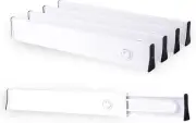 Oizeir Adjustable Drawer Dividers - Lock in Place, Non-Slip, 21.75", White