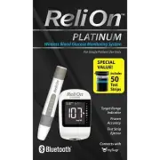 ReliOn Platinum Wireless Blood Glucose Monitoring System w/ 50 Test Strips *Read