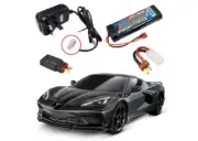 1/10 RC Car Traxxas Corvette Stingray 4WD Supercar Brushed Black RTR + Combo