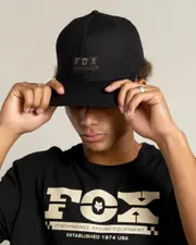 [Fox] Fox Men's Non Stop Tech Flexfit Cap in Black Size Small/Medium S/M Black
