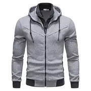 Men's Hoodie Full Zip Hoodie Black Red Light Grey Dark Gray Hooded Plain Pocket Sports Outdoor Daily Holiday Polyester Streetwear Basic Casual Spring Autumn /