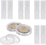 Coin Capsules 100PCS 0.79 Inch Clear Round Coin Case Holder Storage Container Coin Collection Box Coin Case Coin Holder Coin Storage ContainerCoin Capsules