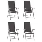Set Of 4 Folding Outdoor Chairs Garden Recliner Textilene Seat Portable Armchair