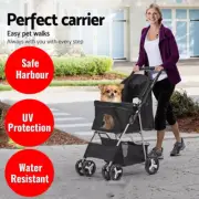Pet Stroller Dog Cat Carrier Travel Pushchair Foldable Pram 4 Wheels Large AU