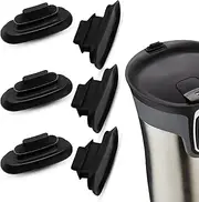 6Pcs Rubber Lid Stopper Compatible with Contigo West Loop Autoseal Travel Coffee Cup, Replacement Stopper Seal Part for Contigo West Loop Coffee Mug, Replacement Parts for Contigo Water Bottle(Black)