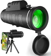 40x60 Monocular Telescope with Tripod and Mobile Phone Holder, Waterproof Binoculars for Outdoor, Bird Watching, Travel, Sports and Astronomy.