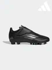 adidas Black/Gold Kids F50 Club Hook-and-Loop Flexible-Ground Boots (K85499) | $81