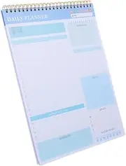 HOMSFOU Weekly Planner Notepad Undated Spiral Organizer for Students and Professionals Notepad with Cover for Daily Priorities and Task Management Pages for Effortless Planning